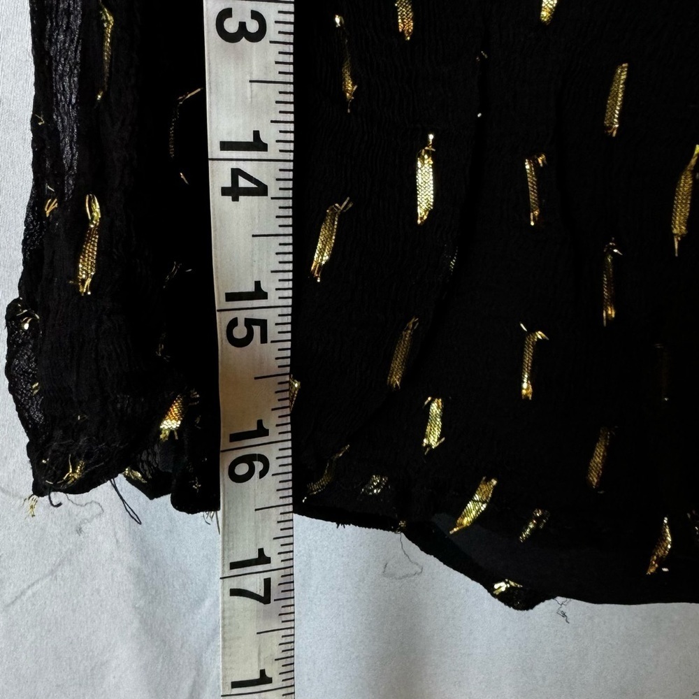 Angie Black and Gold Shimmer Mini Skirt Size M - Picture 4 of 7